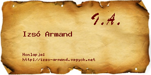 Izsó Armand névjegykártya
